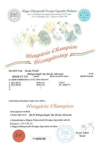 Aug. 29, 2011 Champion Hungary